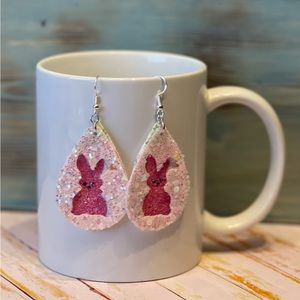 3/$25 Faux Leather Earrings Easter Theme